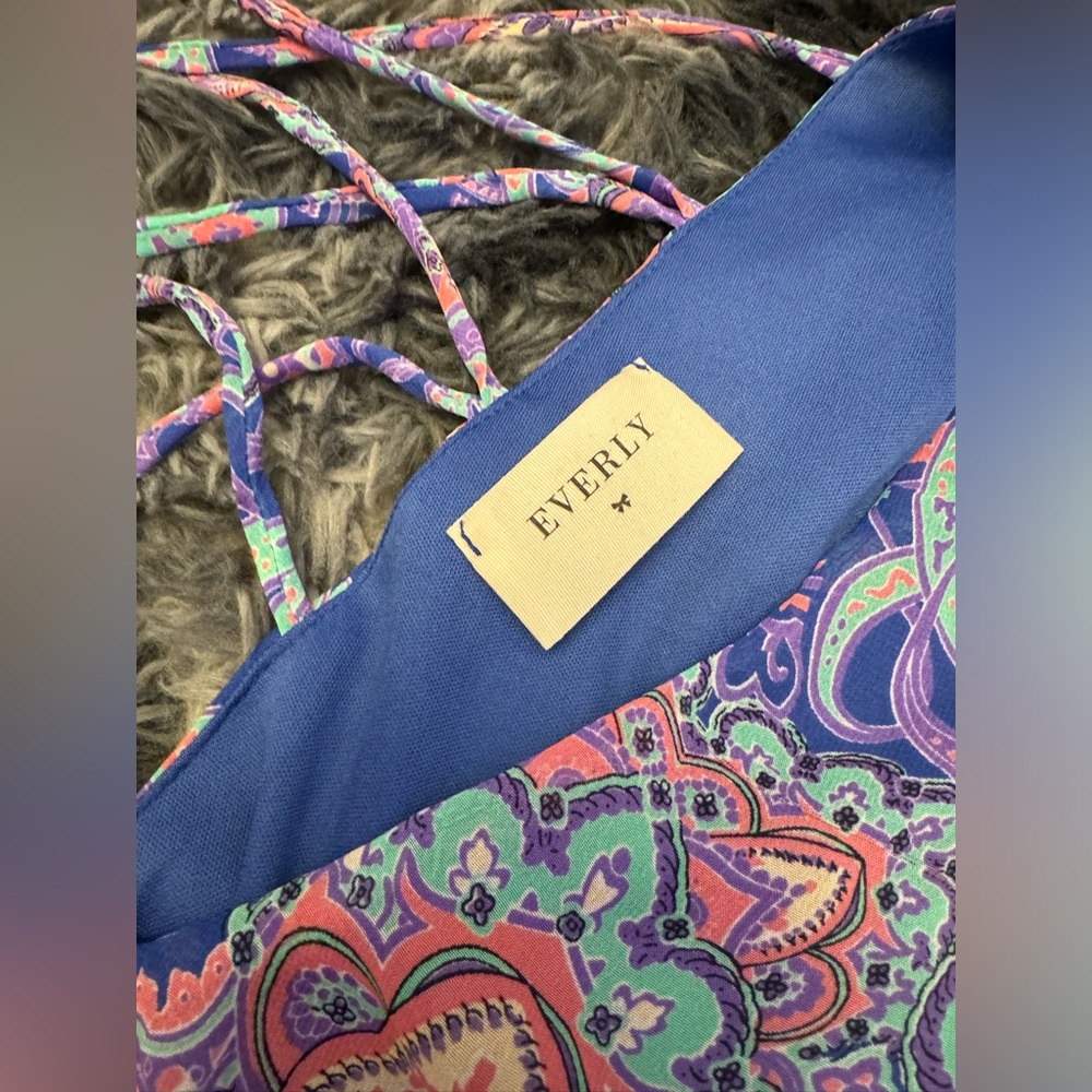Everly Sleeveless Multicolor Floral Dress Women’s Size Small